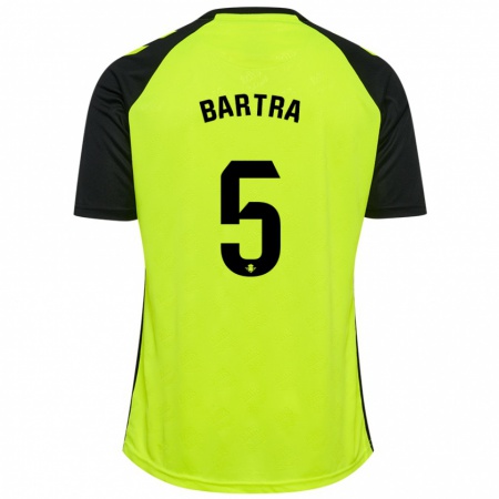 Kandiny Hombre Camiseta Marc Bartra #5 Amarillo Fluorescente Negro 2ª Equipación 2024/25 La Camisa Chile