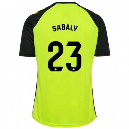 Kandiny Hombre Camiseta Youssouf Sabaly #23 Amarillo Fluorescente Negro 2ª Equipación 2024/25 La Camisa Chile