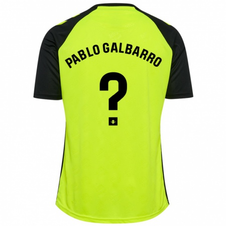 Kandiny Hombre Camiseta Juan Pablo Galbarro #0 Amarillo Fluorescente Negro 2ª Equipación 2024/25 La Camisa Chile