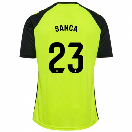 Kandiny Hombre Camiseta Marciano Sanca #23 Amarillo Fluorescente Negro 2ª Equipación 2024/25 La Camisa Chile