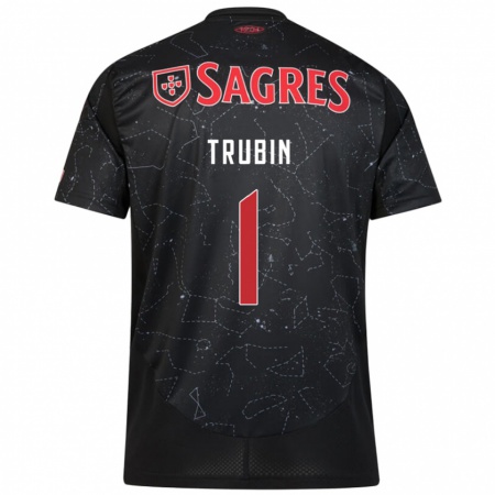 Kandiny Hombre Camiseta Anatoliy Trubin #1 Negro Rojo 2ª Equipación 2024/25 La Camisa Chile