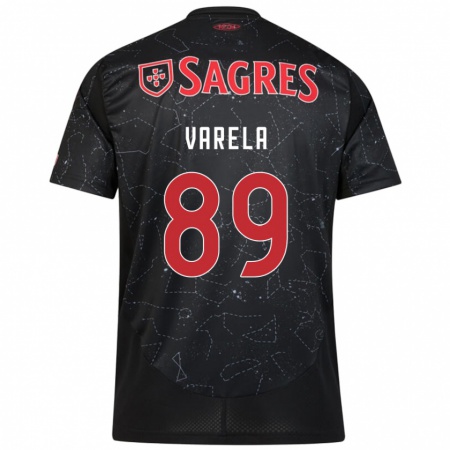 Kandiny Hombre Camiseta Gustavo Varela #89 Negro Rojo 2ª Equipación 2024/25 La Camisa Chile