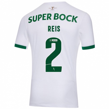 Kandiny Hombre Camiseta Matheus Reis #2 Blanco Verde 2ª Equipación 2024/25 La Camisa Chile