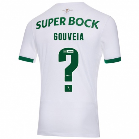 Kandiny Hombre Camiseta Miguel Gouveia #0 Blanco Verde 2ª Equipación 2024/25 La Camisa Chile