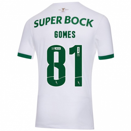 Kandiny Hombre Camiseta Salvador Gomes #81 Blanco Verde 2ª Equipación 2024/25 La Camisa Chile