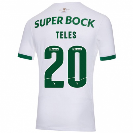 Kandiny Hombre Camiseta Ana Teles #20 Blanco Verde 2ª Equipación 2024/25 La Camisa Chile