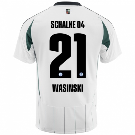 Kandiny Hombre Camiseta Martin Wasinski #21 Blanco Verde 2ª Equipación 2024/25 La Camisa Chile