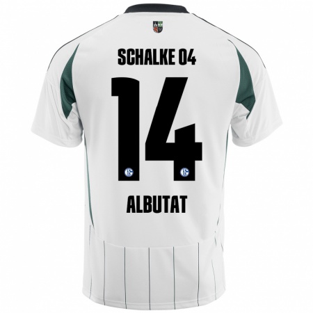 Kandiny Hombre Camiseta Tim Albutat #14 Blanco Verde 2ª Equipación 2024/25 La Camisa Chile