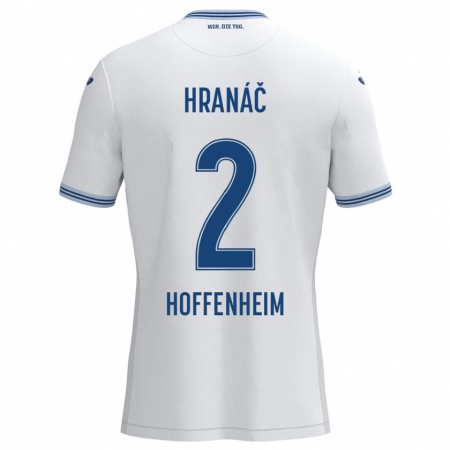 Kandiny Hombre Camiseta Robin Hranac #2 Blanco Azul 2ª Equipación 2024/25 La Camisa Chile