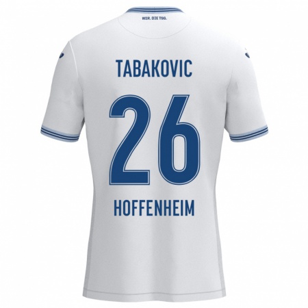 Kandiny Hombre Camiseta Haris Tabakovic #26 Blanco Azul 2ª Equipación 2024/25 La Camisa Chile