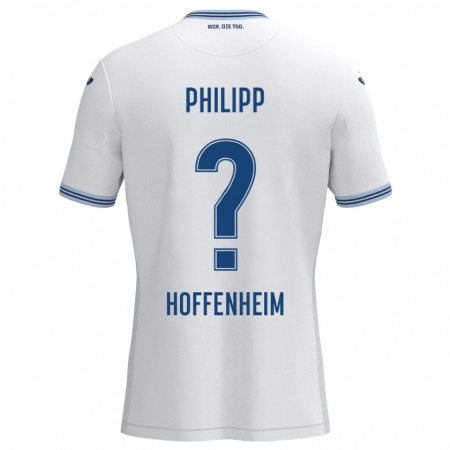 Kandiny Hombre Camiseta Tim Philipp #0 Blanco Azul 2ª Equipación 2024/25 La Camisa Chile