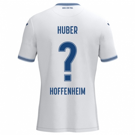 Kandiny Hombre Camiseta Benedikt Huber #0 Blanco Azul 2ª Equipación 2024/25 La Camisa Chile