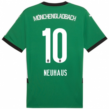 Kandiny Hombre Camiseta Florian Neuhaus #10 Verde Blanco 2ª Equipación 2024/25 La Camisa Chile