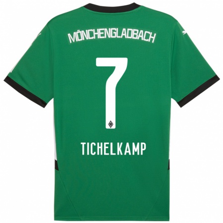 Kandiny Hombre Camiseta Emily Tichelkamp #7 Verde Blanco 2ª Equipación 2024/25 La Camisa Chile