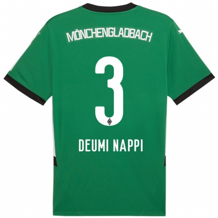 Kandiny Hombre Camiseta Dimitrie Deumi Nappi #3 Verde Blanco 2ª Equipación 2024/25 La Camisa Chile