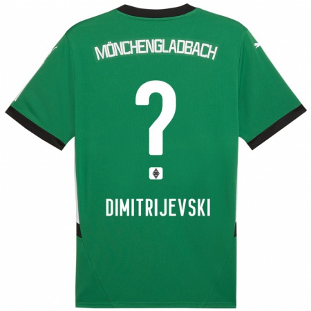 Kandiny Hombre Camiseta Maximilian Dimitrijevski #0 Verde Blanco 2ª Equipación 2024/25 La Camisa Chile