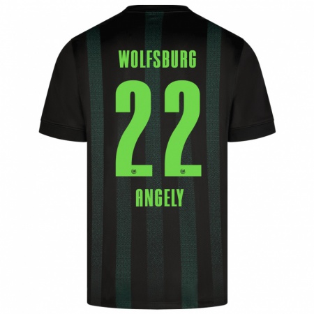 Kandiny Hombre Camiseta Mathys Angély #22 Verde Oscuro 2ª Equipación 2024/25 La Camisa Chile