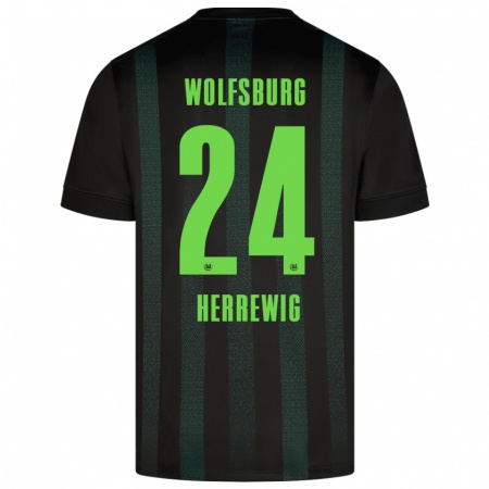 Kandiny Hombre Camiseta Max Herrewig #24 Verde Oscuro 2ª Equipación 2024/25 La Camisa Chile