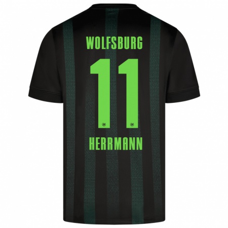 Kandiny Hombre Camiseta Max Herrmann #11 Verde Oscuro 2ª Equipación 2024/25 La Camisa Chile