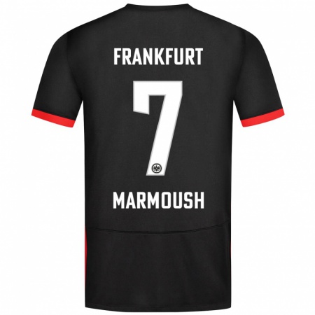 Kandiny Hombre Camiseta Omar Marmoush #7 Negro 2ª Equipación 2024/25 La Camisa Chile