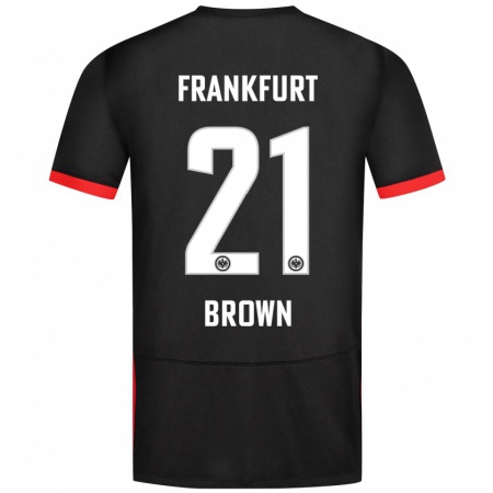 Kandiny Hombre Camiseta Nathaniel Brown #21 Negro 2ª Equipación 2024/25 La Camisa Chile