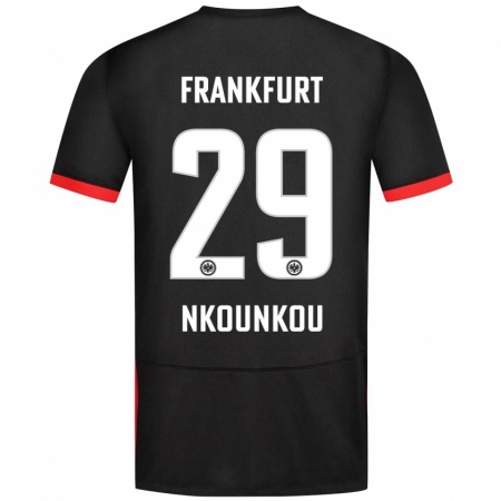 Kandiny Hombre Camiseta Niels Nkounkou #29 Negro 2ª Equipación 2024/25 La Camisa Chile