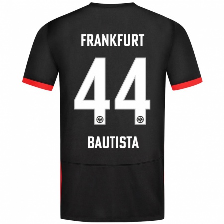 Kandiny Hombre Camiseta Davis Bautista #44 Negro 2ª Equipación 2024/25 La Camisa Chile