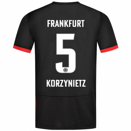 Kandiny Hombre Camiseta Jaden Korzynietz #5 Negro 2ª Equipación 2024/25 La Camisa Chile