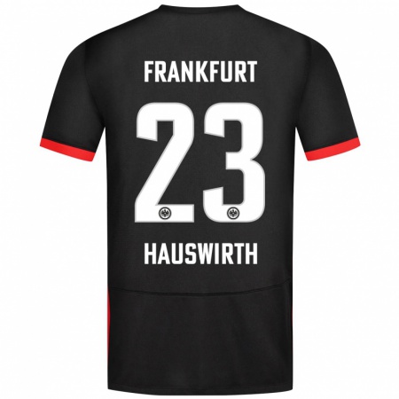 Kandiny Hombre Camiseta Max Hauswirth #23 Negro 2ª Equipación 2024/25 La Camisa Chile