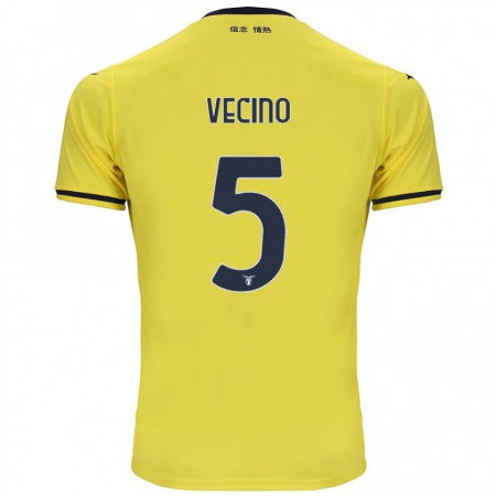 Kandiny Hombre Camiseta Matías Vecino #5 Amarillo 2ª Equipación 2024/25 La Camisa Chile