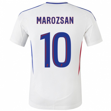 Kandiny Mujer Camiseta Dzsenifer Marozsán #10 Blanco Azul 1ª Equipación 2024/25 La Camisa Chile