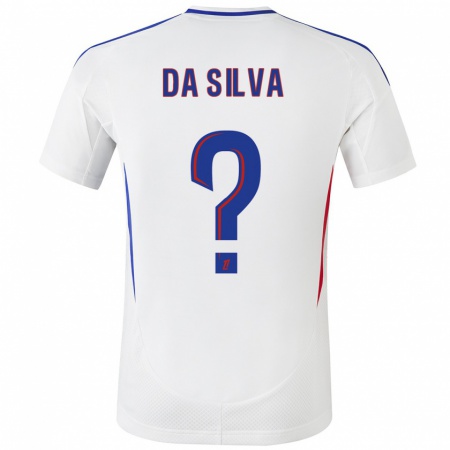 Kandiny Mujer Camiseta Florent Da Silva #0 Blanco Azul 1ª Equipación 2024/25 La Camisa Chile