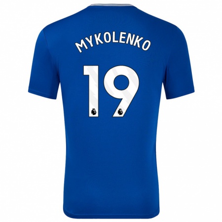 Kandiny Mujer Camiseta Vitaliy Mykolenko #19 Azul Con 1ª Equipación 2024/25 La Camisa Chile