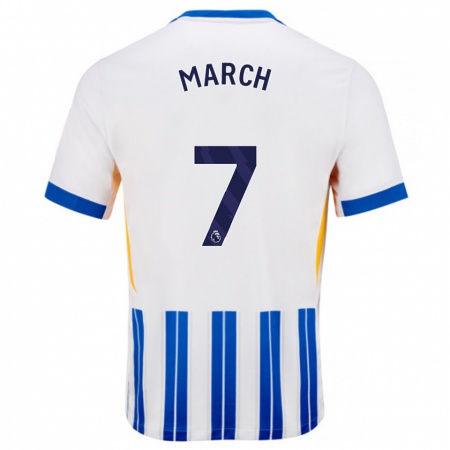 Kandiny Mujer Camiseta Solly March #7 Blanco Azul Rayas 1ª Equipación 2024/25 La Camisa Chile