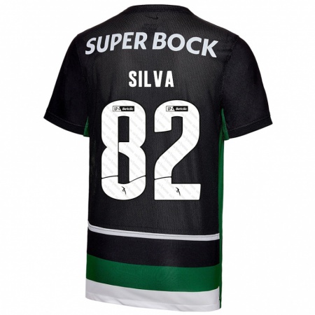 Kandiny Mujer Camiseta Gabriel Silva #82 Negro Blanco Verde 1ª Equipación 2024/25 La Camisa Chile