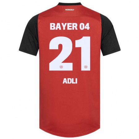 Kandiny Mujer Camiseta Amine Adli #21 Rojo Negro 1ª Equipación 2024/25 La Camisa Chile