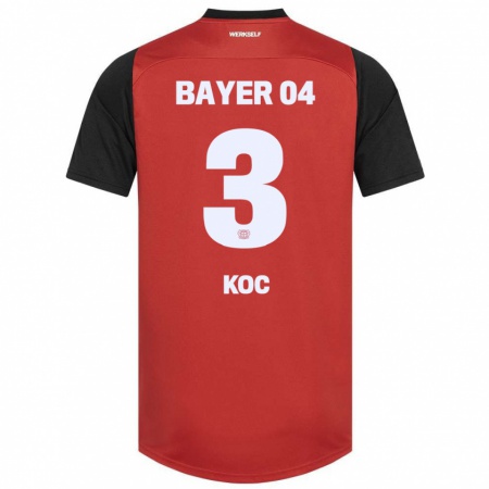 Kandiny Mujer Camiseta Halil Koc #3 Rojo Negro 1ª Equipación 2024/25 La Camisa Chile