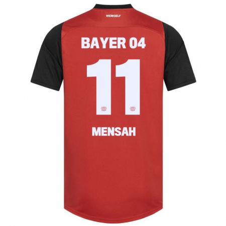 Kandiny Mujer Camiseta Jeremiah Mensah #11 Rojo Negro 1ª Equipación 2024/25 La Camisa Chile