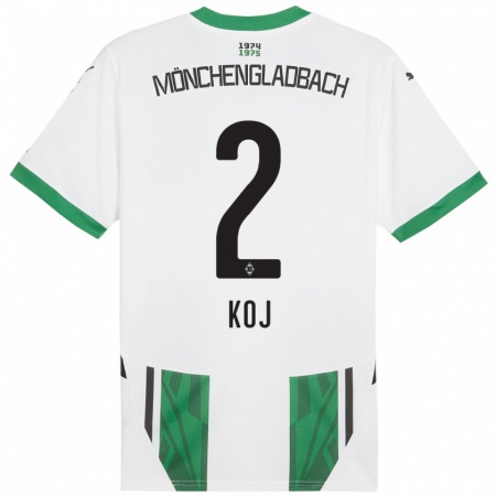 Kandiny Mujer Camiseta Julia Koj #2 Blanco Verde 1ª Equipación 2024/25 La Camisa Chile