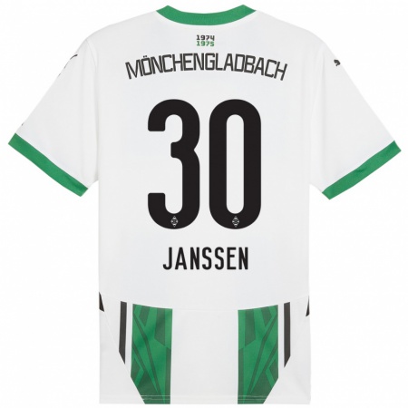 Kandiny Mujer Camiseta Annalena Janssen #30 Blanco Verde 1ª Equipación 2024/25 La Camisa Chile