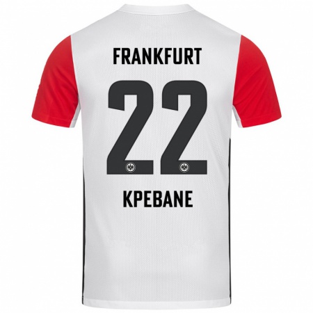 Kandiny Mujer Camiseta Tamiou Kpebane #22 Blanco Rojo 1ª Equipación 2024/25 La Camisa Chile