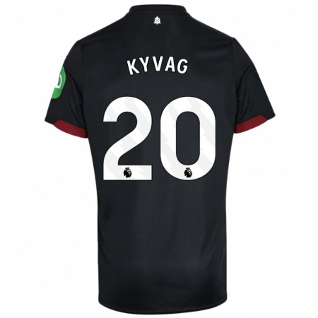 Kandiny Mujer Camiseta Thea Kyvag #20 Negro Blanco 2ª Equipación 2024/25 La Camisa Chile