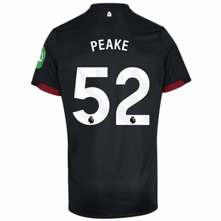 Kandiny Mujer Camiseta Lennon Peake #52 Negro Blanco 2ª Equipación 2024/25 La Camisa Chile