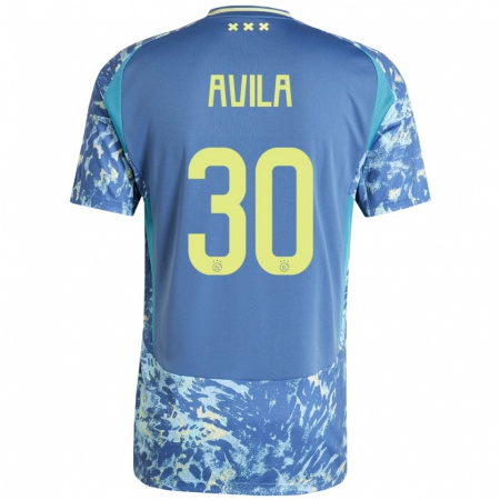 Kandiny Mujer Camiseta Gastón Ávila #30 Gris Azul Amarillo 2ª Equipación 2024/25 La Camisa Chile