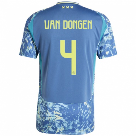 Kandiny Mujer Camiseta Bram Van Dongen #4 Gris Azul Amarillo 2ª Equipación 2024/25 La Camisa Chile