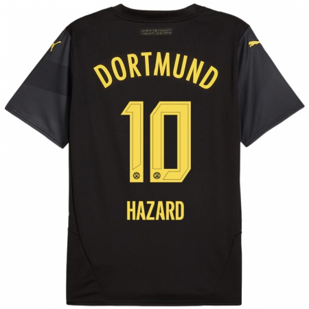 Kandiny Mujer Camiseta Thorgan Hazard #10 Negro Amarillo 2ª Equipación 2024/25 La Camisa Chile