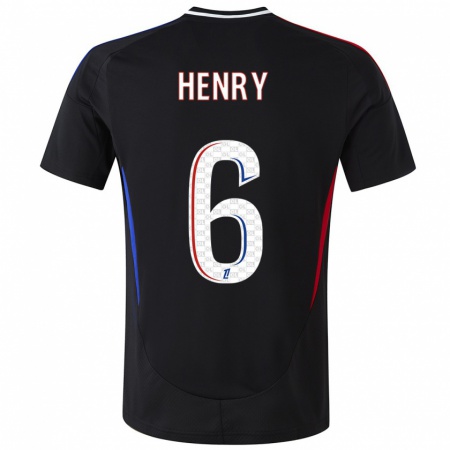 Kandiny Mujer Camiseta Amandine Henry #6 Negro 2ª Equipación 2024/25 La Camisa Chile