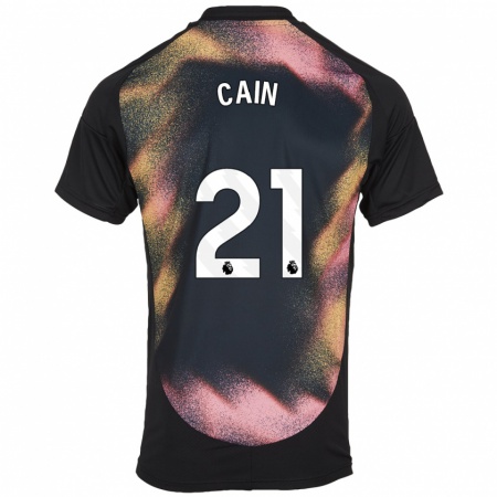 Kandiny Mujer Camiseta Hannah Cain #21 Negro Blanco 2ª Equipación 2024/25 La Camisa Chile