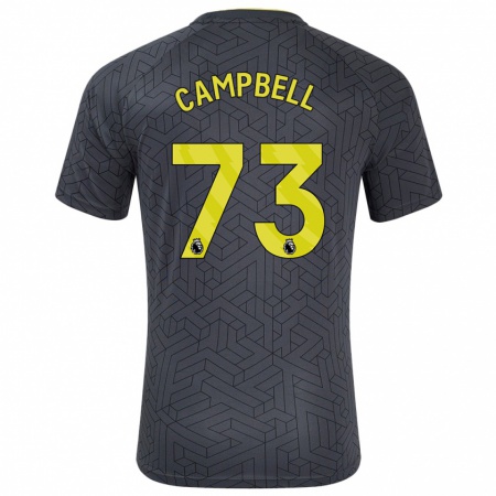 Kandiny Mujer Camiseta Elijah Campbell #73 Negro Amarillo 2ª Equipación 2024/25 La Camisa Chile