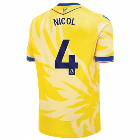 Kandiny Mujer Camiseta Leigh Nicol #4 Amarillo 2ª Equipación 2024/25 La Camisa Chile